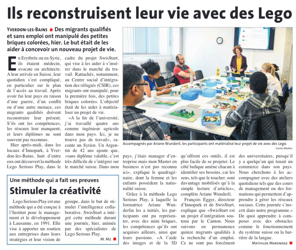 LEGO SERIOUS PLAY - SWISSTART - LA REGION NORD VAUDOIS